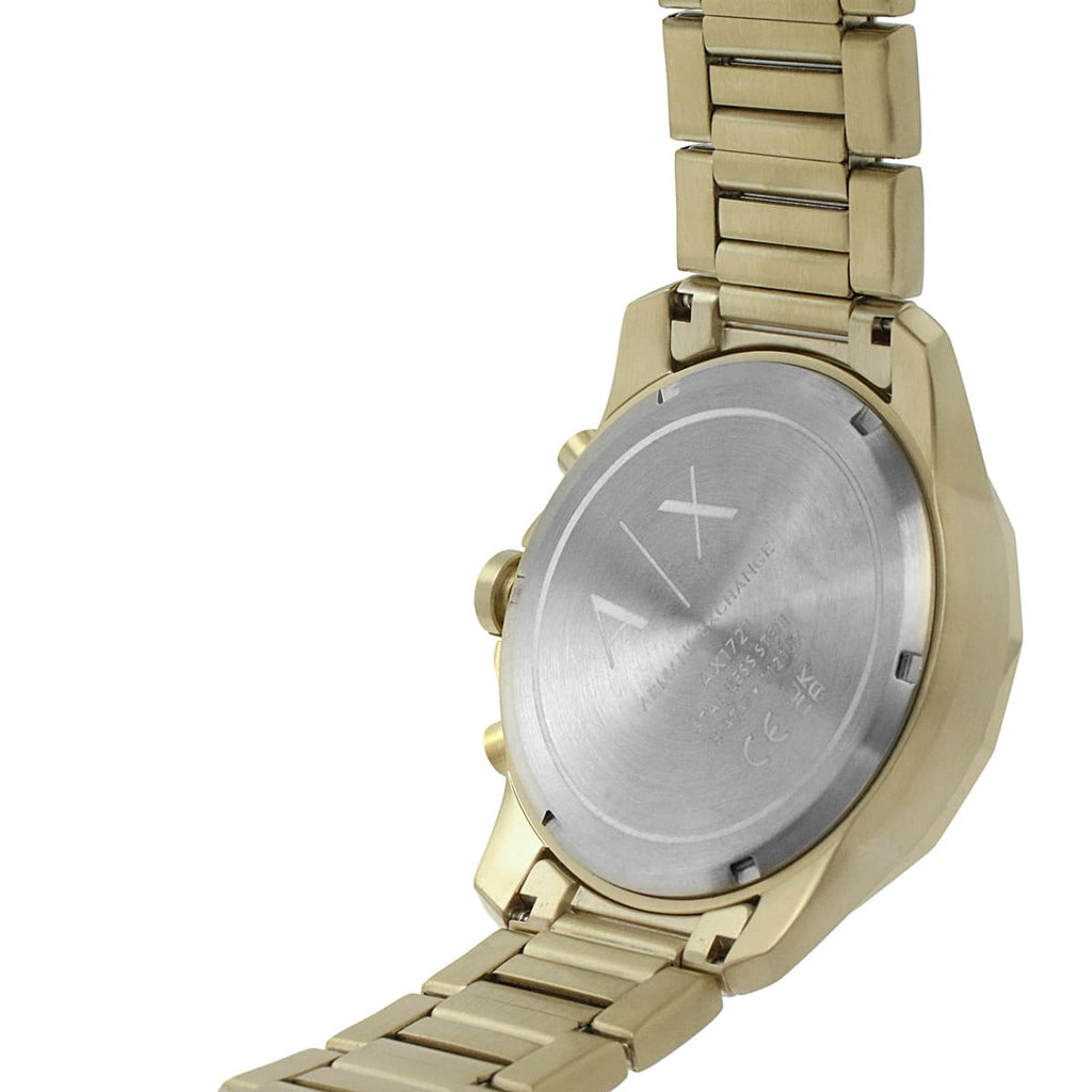 Armani Exchange Banks Chronograph Black Dial Gold Steel Strap Watch For Men - AX1721 Buy Now By Armani Exchange