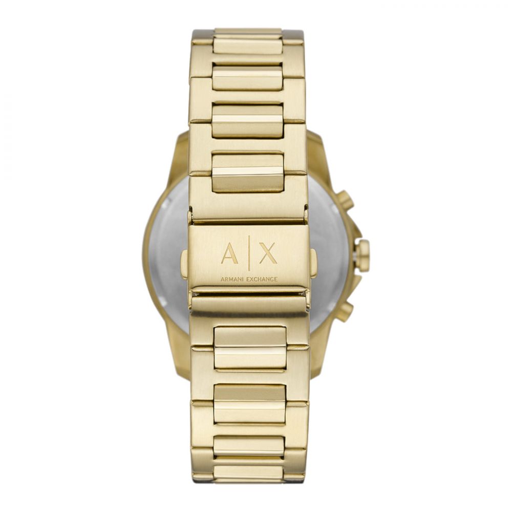 Armani Exchange Banks Chronograph Black Dial Gold Steel Strap Watch For Men - AX1721 Buy Now By Armani Exchange