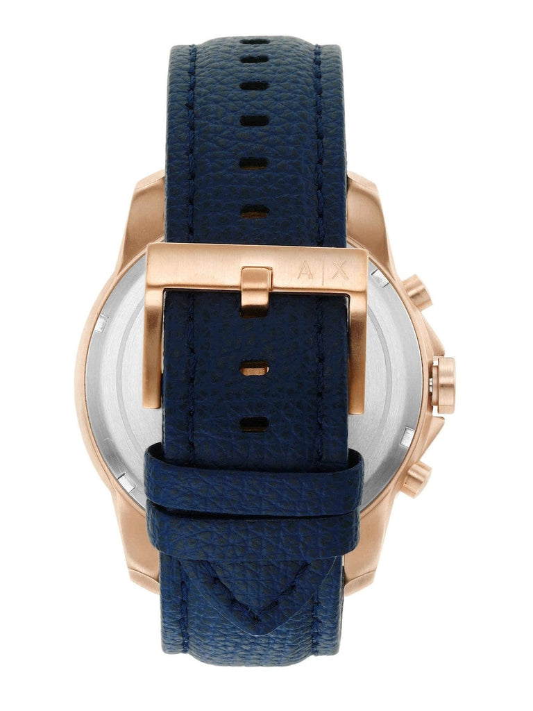 Armani Exchange Banks Chronograph Blue Dial Blue Leather Strap Watch For Men - AX1723 Buy Now By Armani Exchange