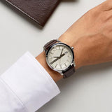 Armani Exchange Whitman Silver Dial Brown Leather Strap Watch For Men - AX2100 Buy Now By Armani Exchange