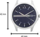 Armani Exchange Hampton Chronograph Blue Dial Silver Steel Strap Watch For Men - AX2132 Buy Now By Armani Exchange