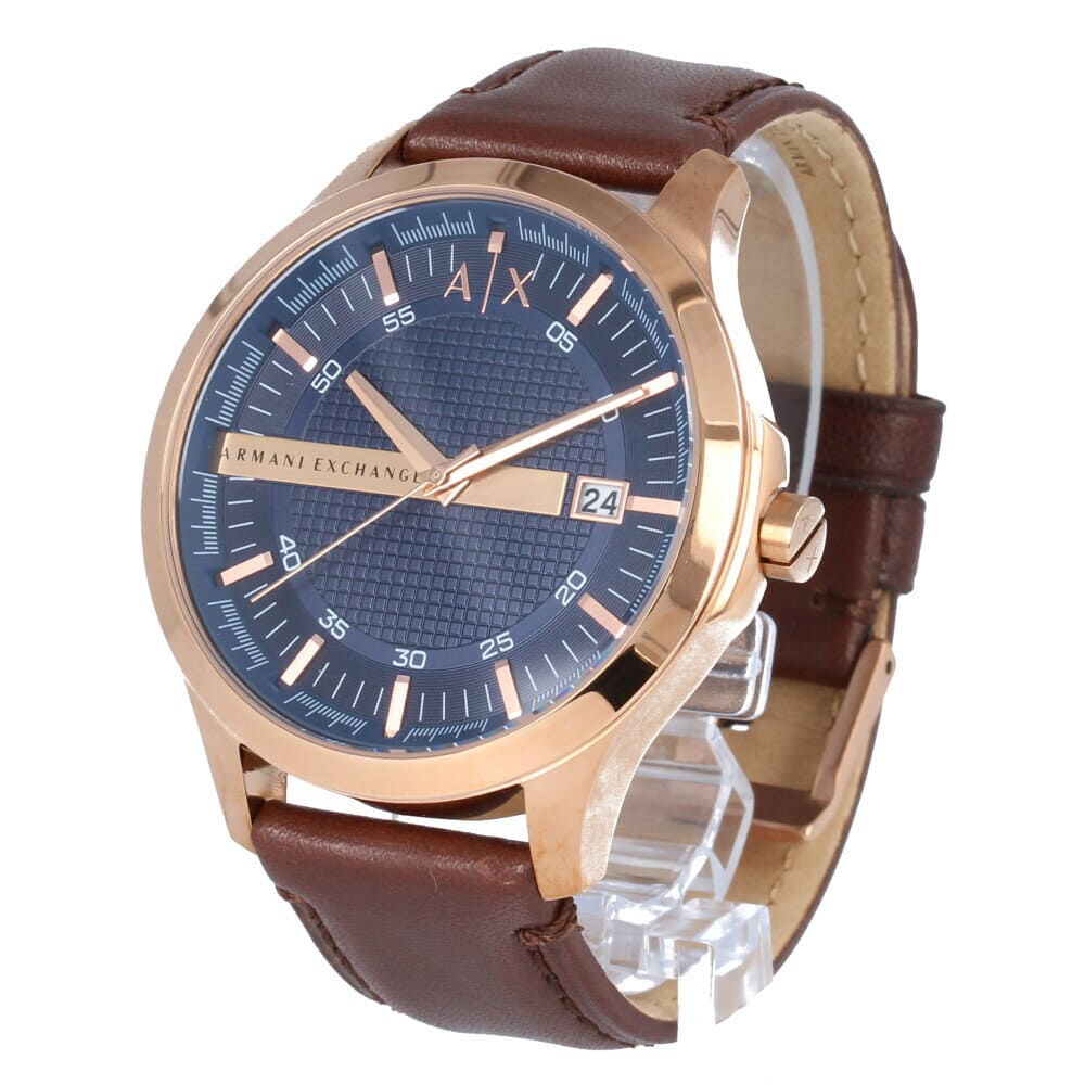 Armani Exchange Hampton Chronograph Blue Dial Brown Leather Strap Watch For Men - AX2172 Buy Now By Armani Exchange