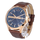Armani Exchange Hampton Chronograph Blue Dial Brown Leather Strap Watch For Men - AX2172 Buy Now By Armani Exchange