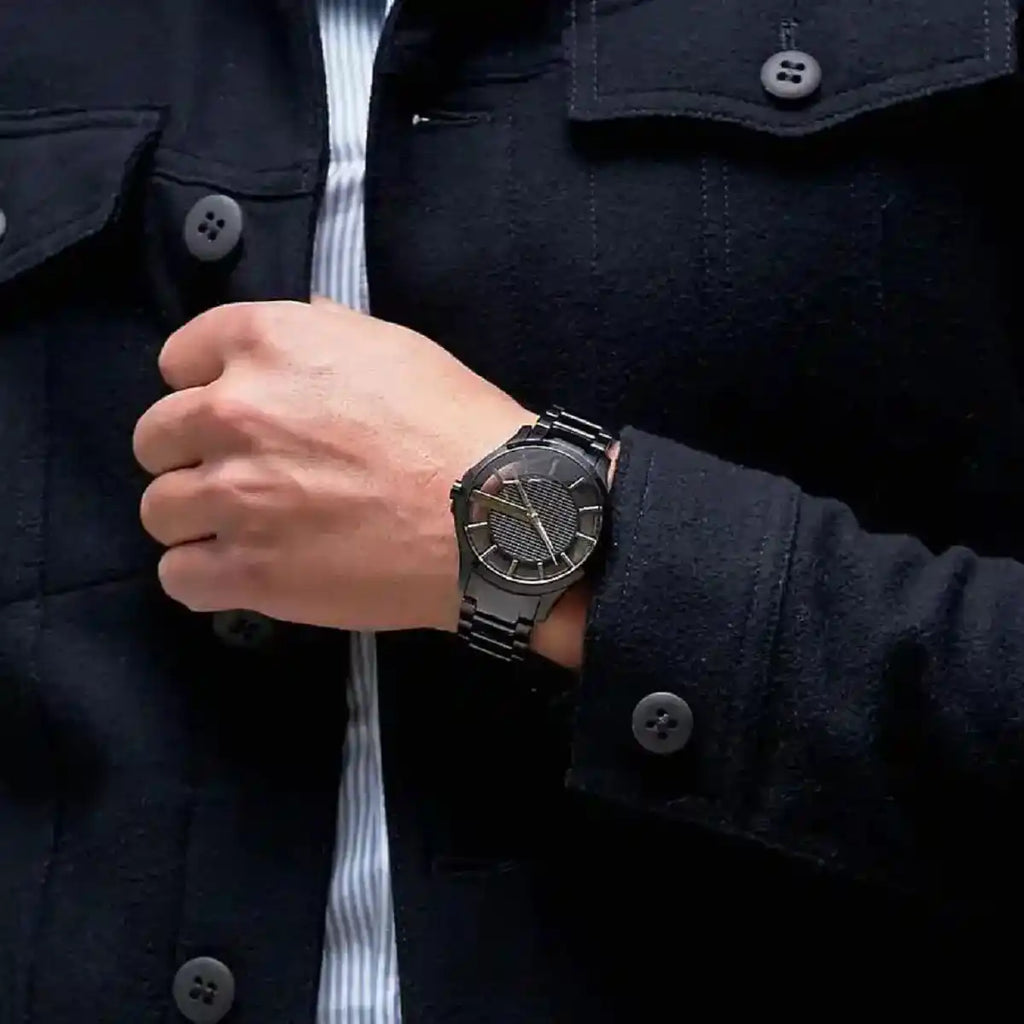 Armani Exchange Hampton Chronograph Black Dial Black Steel Strap Watch For Men - AX2192 Buy Now By Armani Exchange