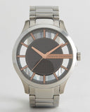 Armani Exchange Hampton Chronograph Skeleton Black Dial Silver Steel Strap Watch For Men - AX2199 Buy Now By Armani Exchange