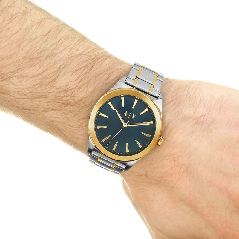 Armani Exchange Nico Quartz Blue Dial Two Tone Steel Strap Watch For Men - AX2332 Buy Now By Armani Exchange