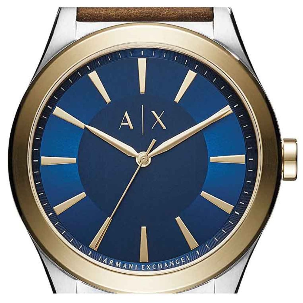 Armani Exchange Nico Quartz Blue Dial Brown Leather Strap Watch For Men - AX2334 Buy Now By Armani Exchange