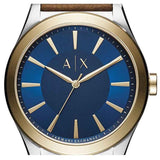 Armani Exchange Nico Quartz Blue Dial Brown Leather Strap Watch For Men - AX2334 Buy Now By Armani Exchange