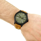 Armani Exchange Hampton Chronograph Green Dial Brown Leather Strap Watch For Men - AX2412 Buy Now By Armani Exchange
