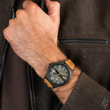 Armani Exchange Hampton Chronograph Green Dial Brown Leather Strap Watch For Men - AX2412 Buy Now By Armani Exchange