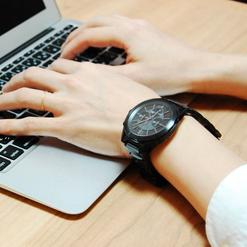 Armani Exchange Drexler Chronograph Black Dial Black Steel Strap Watch For Men - AX2601 Buy Now By Armani Exchange