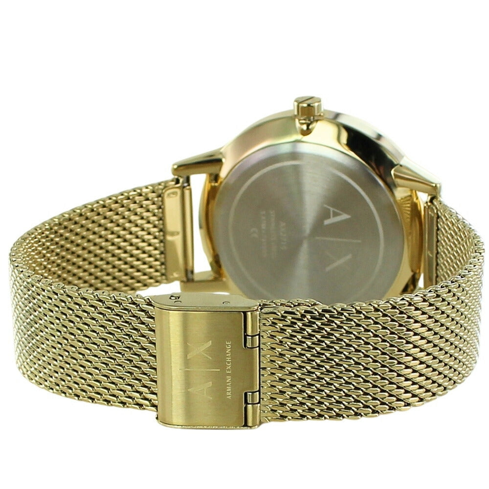 Armani Exchange Cayde Chronograph Black Dial Gold Mesh Strap Watch For Men - AX2715 Buy Now By Armani Exchange