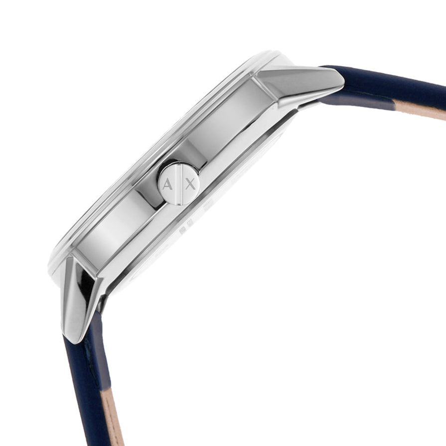 Armani Exchange Cayde Chronograph Blue Dial Blue Leather Strap Watch for Men - AX2746 Buy Now By Armani Exchange