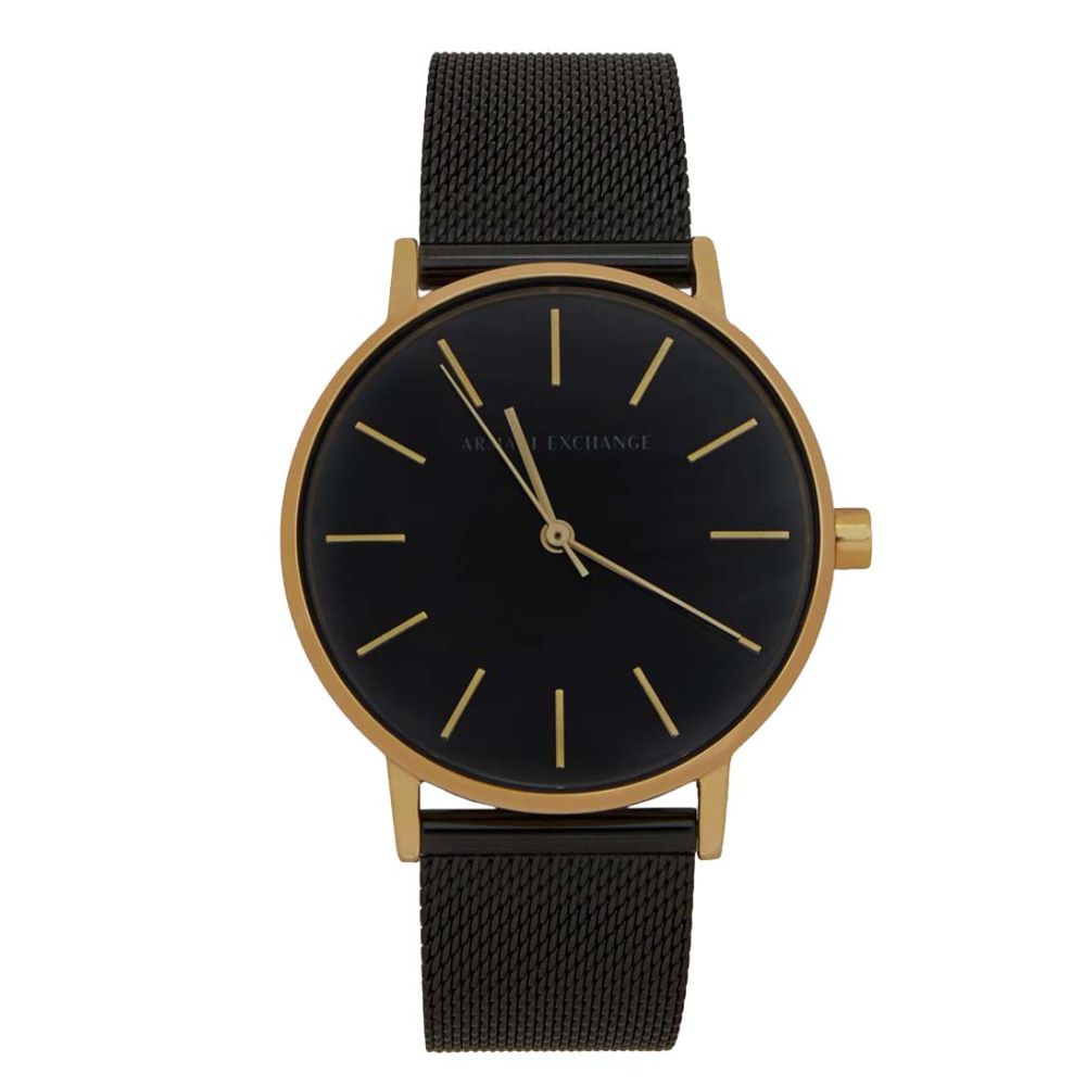 Armani Exchange Lola Three Hand Black Dial Black Mesh Strap Watch For Women - AX5548 Buy Now By Armani Exchange