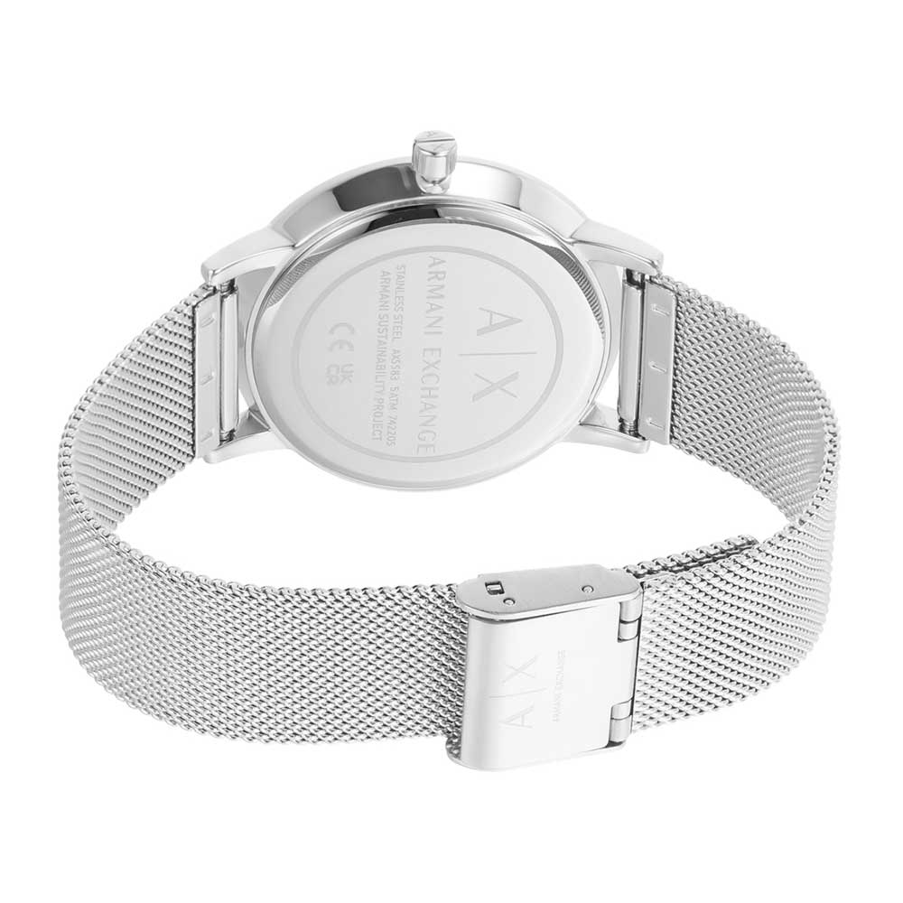 Armani Exchange Cayde Chronograph Black Dial Silver Mesh Strap Watch For Men - AX2714 Buy Now By Armani Exchange