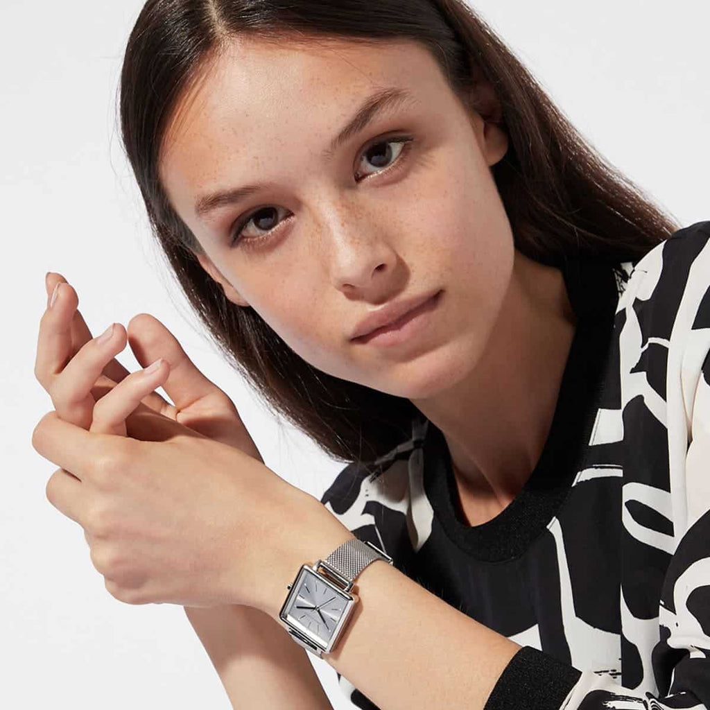 Armani Exchange Lola Quartz Silver Dial Silver Mesh Strap Watch For Women - AX5800 Buy Now By Armani Exchange