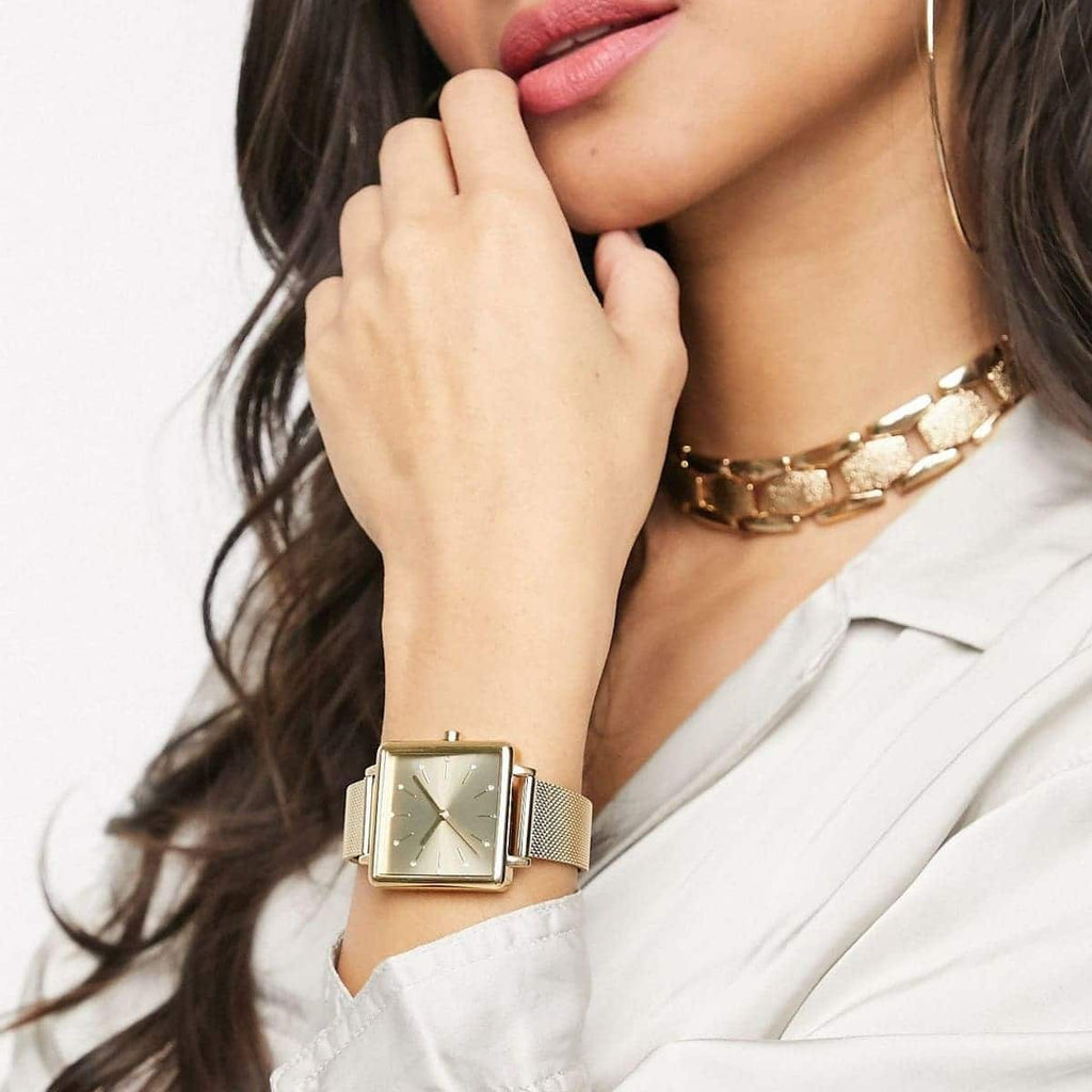 Armani Exchange Lola Quartz Gold Dial Gold Mesh Strap Watch For Women - AX5801 Buy Now By Armani Exchange