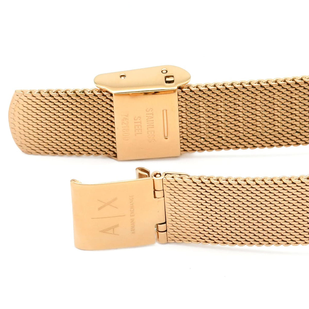 Armani Exchange Lola Quartz Silver Dial Rose Gold Mesh Strap Watch For Women - AX5802 Buy Now By Armani Exchange