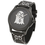Gucci G Timeless Ghost Black Dial Black Leather Strap Watch For Men - YA1264018 Buy Now By Gucci