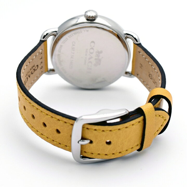 Coach Delancey White Dial Yellow Leather Strap Watch for Women - 14502882 Buy Now By Coach