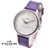 Coach Delancey White Dial Purple Leather Strap Watch for Women - 14502886 Buy Now By Coach