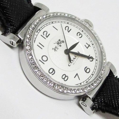 Coach Madison White Dial Black Leather Strap Watch for Women - 14502399 Buy Now By Coach