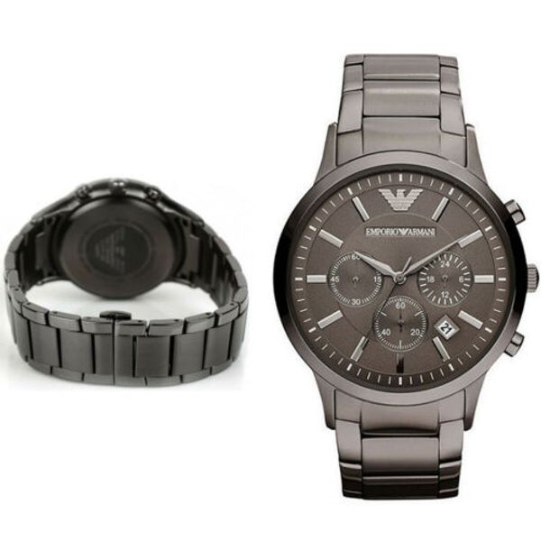 Emporio Armani Classic Chronograph Grey Dial Grey Steel Strap Watch For Men - AR2454 Buy Now By Emporio Armani