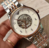 Emporio Armani Meccanico White Dial Two Tone Steel Strap Watch For Men - AR1921 Buy Now By Emporio Armani