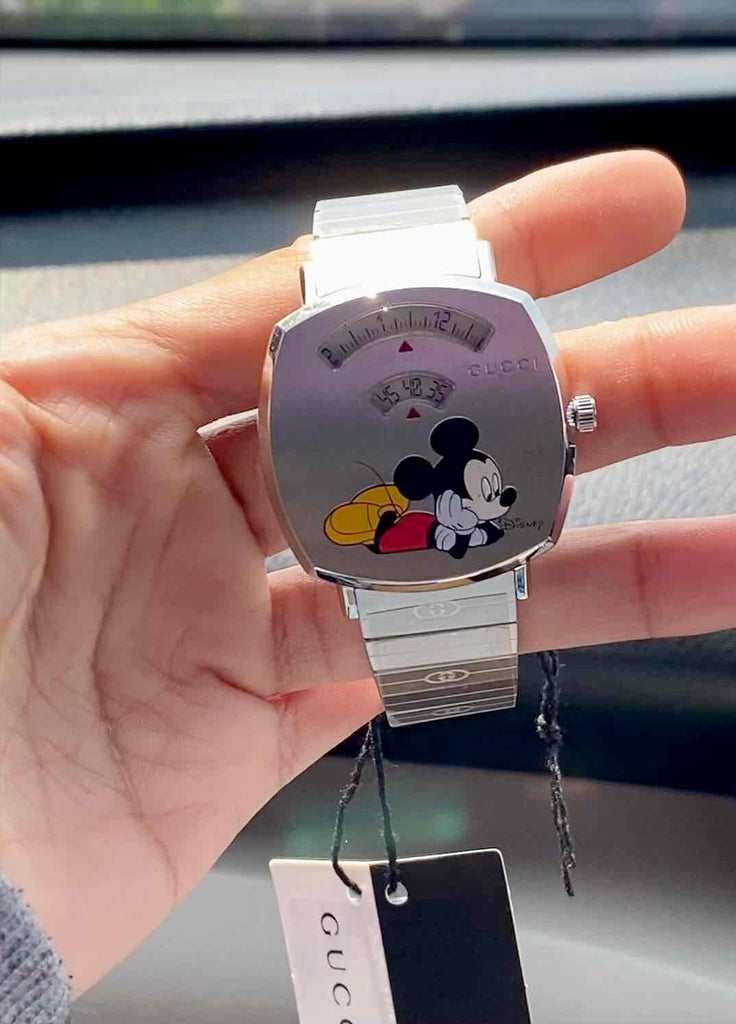 Gucci Grip Disney Mickey Mouse Silver Dial Silver Steel Strap Watch For Women - YA157418 Buy Now By Gucci