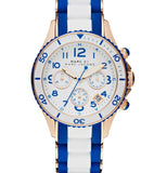 Marc Jacobs Rock Chronograph White Dial Two Tone Silicone Strap Watch for Women - MBM2594 Buy Now By Marc Jacobs
