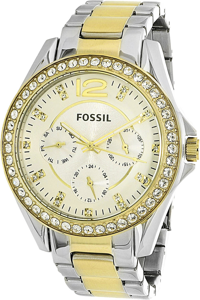 Fossil Riley White Dial Two Tone Steel Strap Watch for Women - ES3204 Buy Now By Fossil