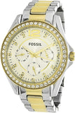 Fossil Riley White Dial Two Tone Steel Strap Watch for Women - ES3204 Buy Now By Fossil