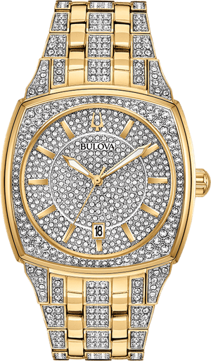 Bulova Phantom Crystal Silver Dial Two Tone Steel Strap Watch for Men - 98B323 Buy Now By Bulova