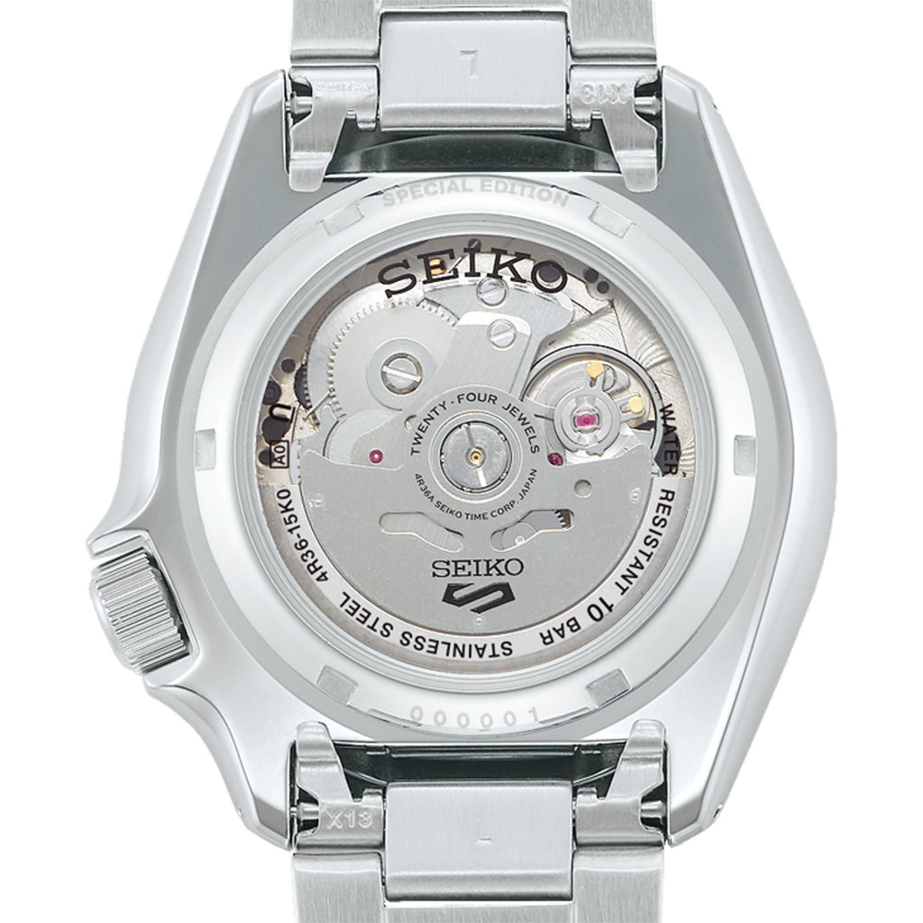 Seiko 5 Sports Petrol Blue Checker Flag Special Edition Blue Dial Silver Steel Strap Watch For Men - SRPK65K1 Buy Now By Seiko