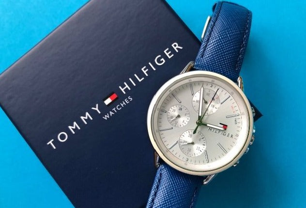 Tommy Hilfiger Carly Silver Dial Blue Leather Strap Watch for Women - 1781791 Buy Now By Tommy Hilfiger