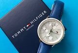 Tommy Hilfiger Carly Silver Dial Blue Leather Strap Watch for Women - 1781791 Buy Now By Tommy Hilfiger