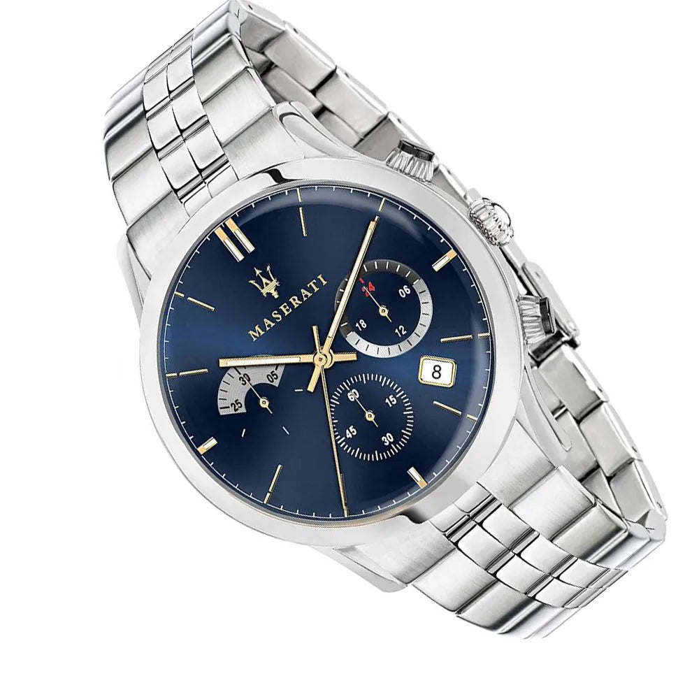 Maserati Ricordo Chronograph Blue Dial Silver Steel Strap Watch For Men - R8873633001 Buy Now By Maserati