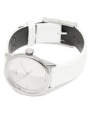 Calvin Klein Accent White Dial White Leather Strap Watch for Women - K2Y2Y1K6 Buy Now By Calvin Klein