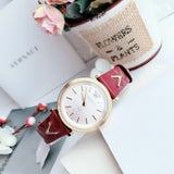 Versace V-Twist Silver Dial Red Leather Strap Watch for for Women - VELS00519 Buy Now By Versace