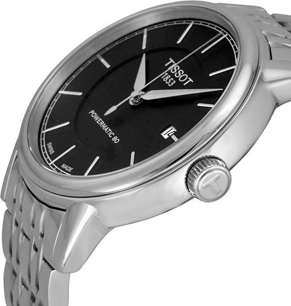 Tissot Classic Carson Powermatic 80 Black Dial Silver Steel Strap Watch For Men - T085.407.11.051.00 Buy Now By Tissot