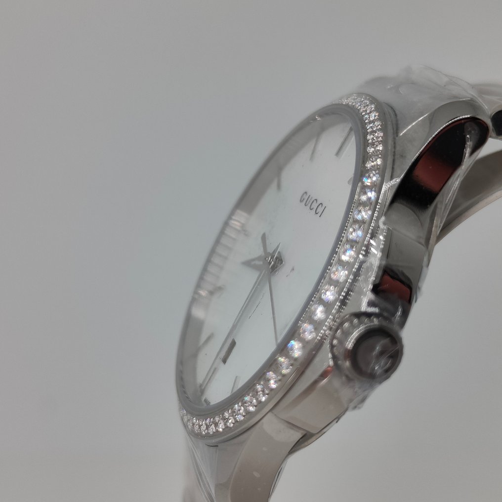 Gucci G Timeless Mother of Pearl White Dial Silver Steel Strap Watch For Women - YA126444 Buy Now By Gucci