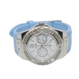 Guess Limelight Crystals White Dial Blue Rubber Strap Watch for Women - W1053L5 Buy Now By Guess