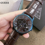 Guess Delancy Analog Brown Dial Brown Leather Strap Watch For Men - W0870G3 Buy Now By Guess