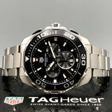 Tag Heuer Aquaracer Quartz Chronograph Black Dial Silver Steel Strap Watch for Men - CAY111A.BA0927 Buy Now By Tag Heuer