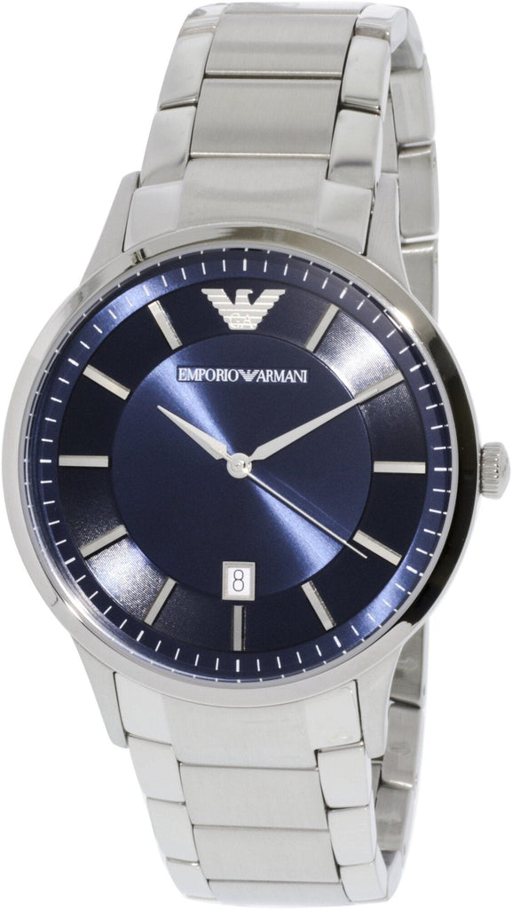 Emporio Armani Renato Blue Dial Silver Steel Strap Watch For Men - AR2477 Buy Now By Emporio Armani