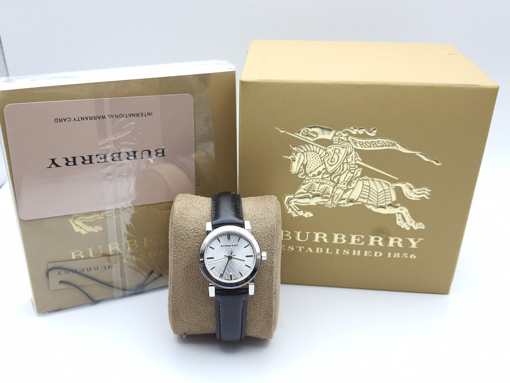 Burberry The City White Dial Black Leather Strap Watch for Women - BU9206 Buy Now By Burberry