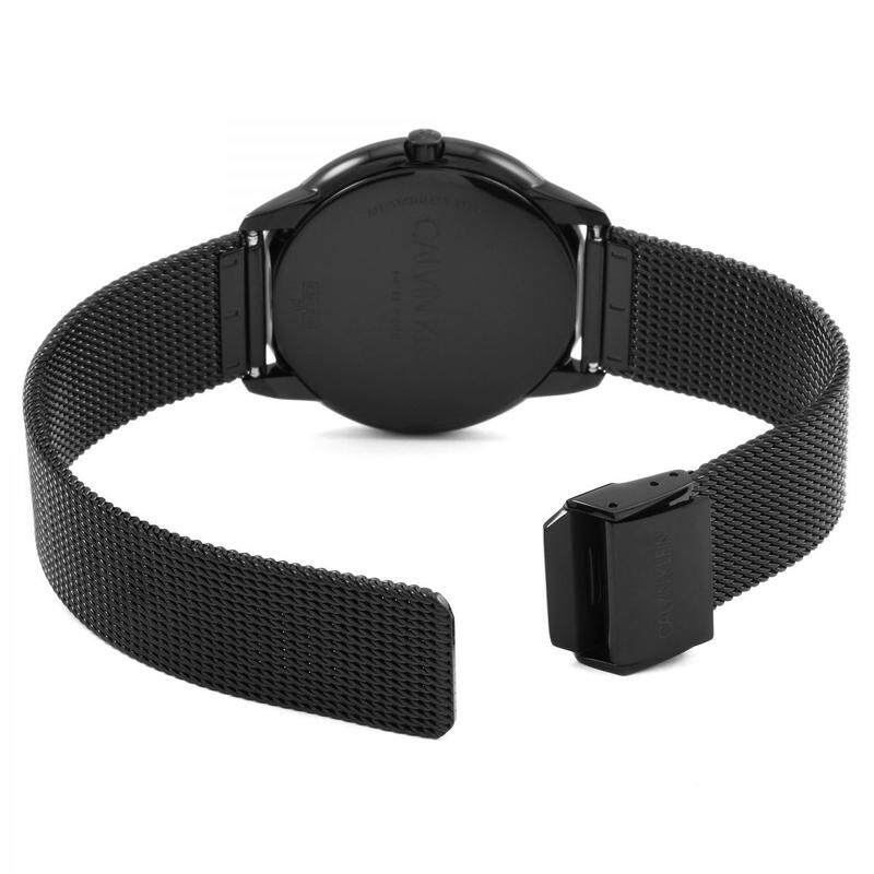 Calvin Klein Minimal Black Dial Black Mesh Bracelet Watch for Men - K3M214B1 Buy Now By Calvin Klein