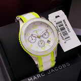 Marc Jacobs Rock Chronograph White Dial White & Green Silicone Strap Watch for Women - MBM2592 Buy Now By Marc Jacobs