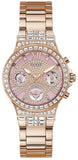 Guess Glitz Multi Function Diamonds Pink Dial Rose Gold Steel Strap Watch for Women - GW0320L6 Buy Now By Guess