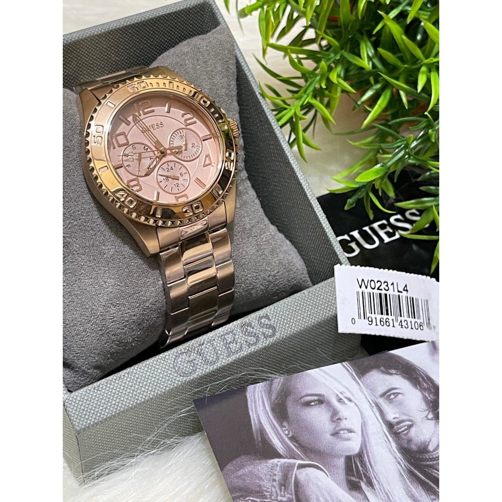 Guess BFF Multifunction Rose Gold Dial Rose Gold Steel Strap Watch for Women - W0231L4 Buy Now By Guess